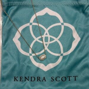 Kendra Scott Gold Necklace with Cream Pendant